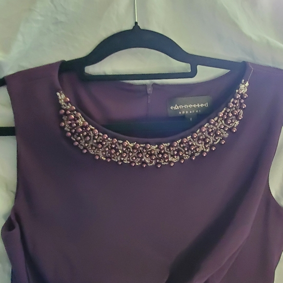 Connected Apparel Purple sheath dress size 6 - Picture 2 of 11